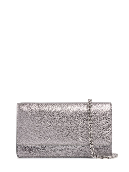 Maison Margiela: Medium metallized grainy leather bag - women_0 | Luisa Via Roma