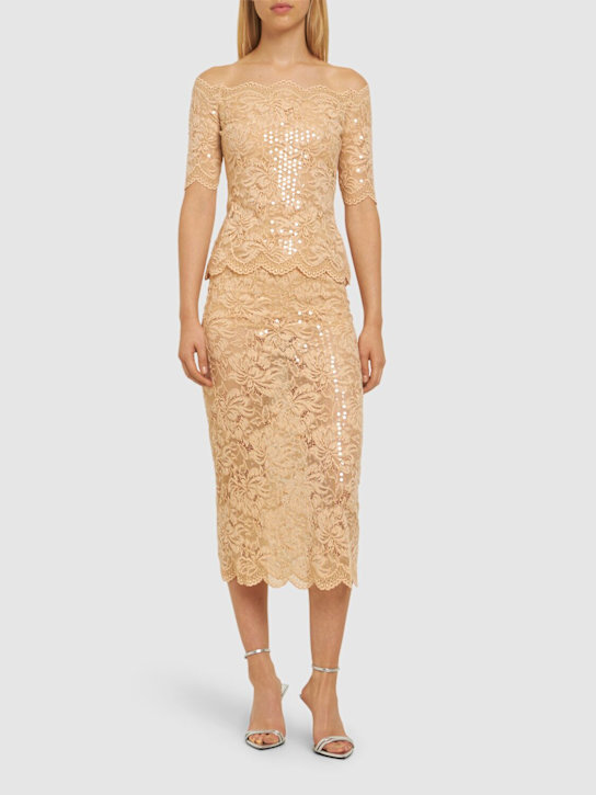 Sequined dentelle brodé skirt - Thumbnail 2