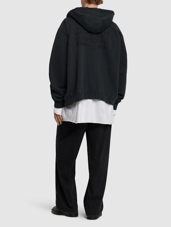 Maison Margiela: Cotton jersey zipped sweatshirt - men_1 | Luisa Via Roma