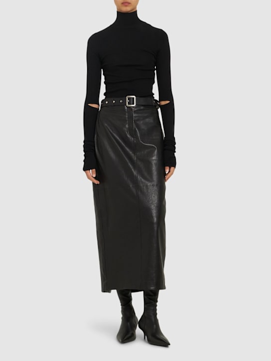 Ann Demeulemeester: Olenka cutout rib knit sweater - women_1 | Luisa Via Roma