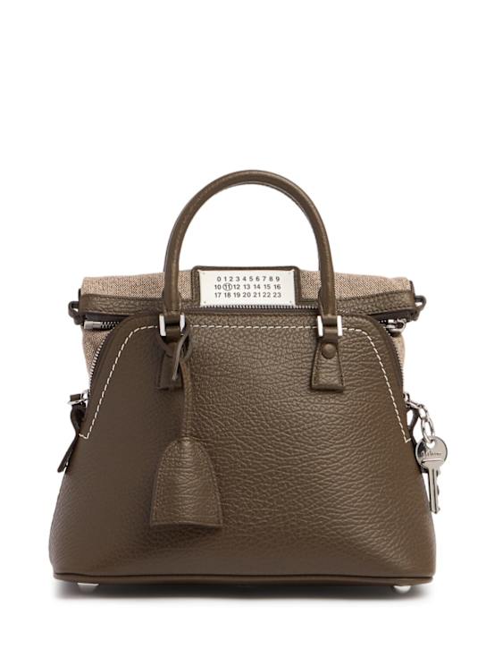 Maison Margiela: Mini 5Ac Classique grainy leather bag - Bark - women_0 | Luisa Via Roma