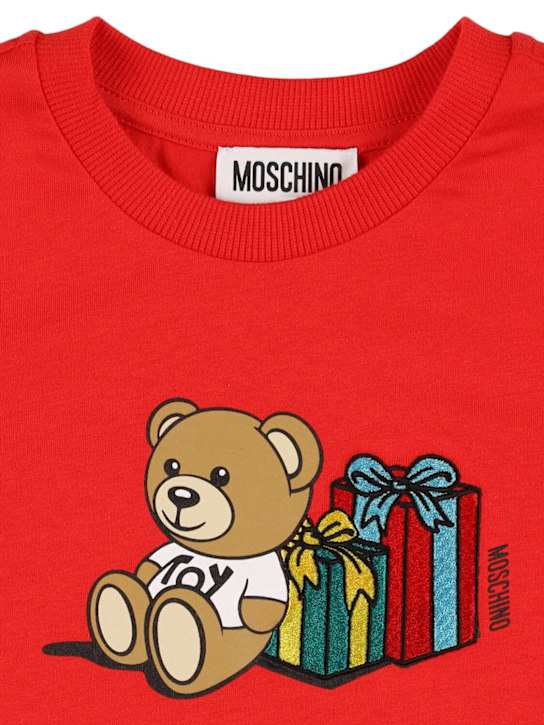 Moschino: コットンジャージー長袖Tシャツ - kids-girls_1 | Luisa Via Roma