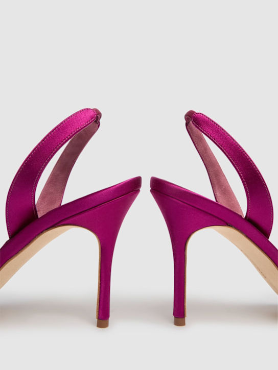 Manolo Blahnik: 90mm Lamisan satin sandals - women_4 | Luisa Via Roma
