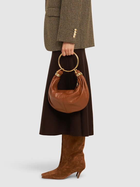 Amina Muaddi: 60mm Fiona crosta leather boots - women_1 | Luisa Via Roma