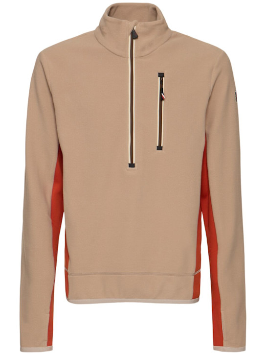 Moncler Grenoble: Logo stretch polar fleece sweatshirt - men_0 | Luisa Via Roma