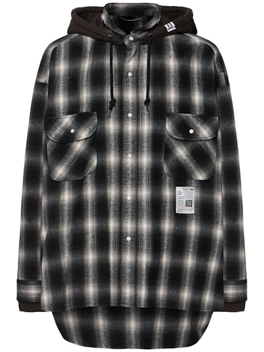 Mihara Yasuhiro: Plaid cotton hoodie - men_0 | Luisa Via Roma