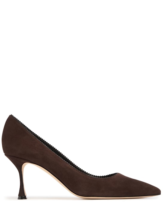 Manolo Blahnik: 70mm Osmaclo suede pumps - women_0 | Luisa Via Roma