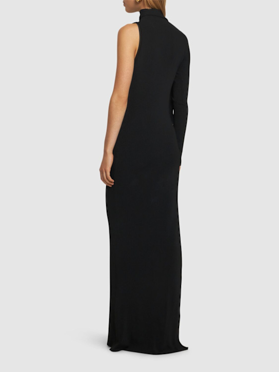 David Koma: Asymmetric knitted dress - Black - women_2 | Luisa Via Roma