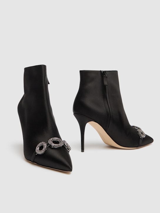 Manolo Blahnik: 90mm Balvisa satin ankle boots - Black - women_2 | Luisa Via Roma