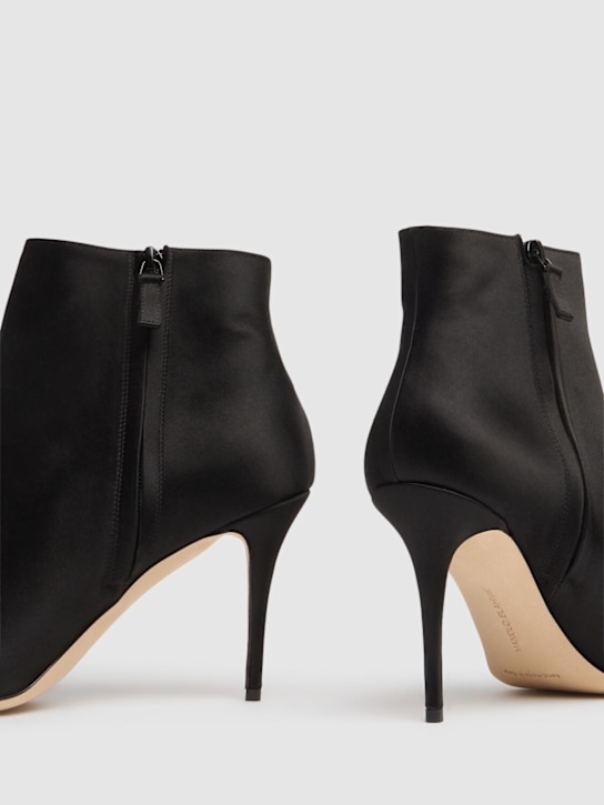 Manolo Blahnik: 90mm Balvisa satin ankle boots - Black - women_4 | Luisa Via Roma