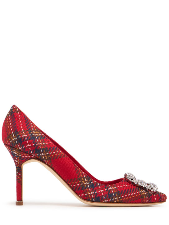 Manolo Blahnik: 90mm Hangisi wool pumps - women_0 | Luisa Via Roma