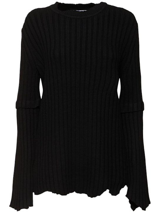 Helmut Lang: Rib knit wool top - women_0 | Luisa Via Roma