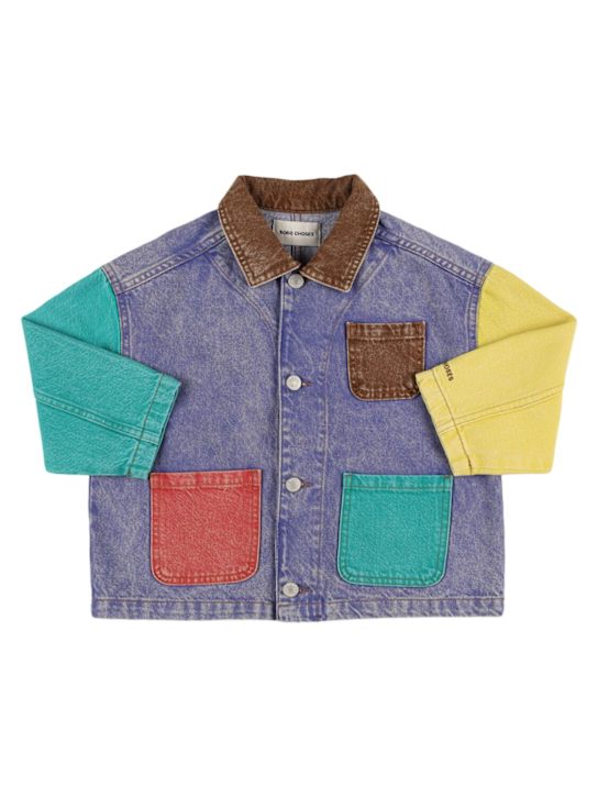 Bobo Choses: Chaqueta de denim color block - Azul/Multicolor - kids-boys_0 | Luisa Via Roma