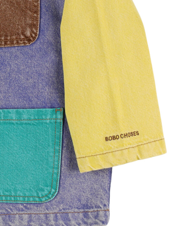 Bobo Choses: Chaqueta de denim color block - Azul/Multicolor - kids-boys_1 | Luisa Via Roma
