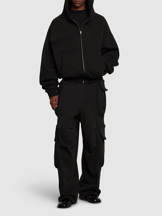 Entire Studios: Washed cotton thermal zip hoodie - men_1 | Luisa Via Roma