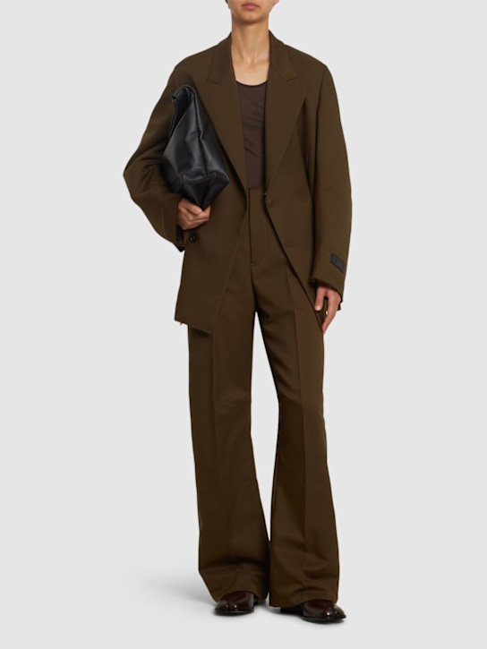 MM6 Maison Margiela: Oversize twill blazer - women_1 | Luisa Via Roma