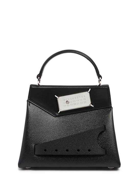 Maison Margiela: Small Snatched grainy leather bag - women_0 | Luisa Via Roma