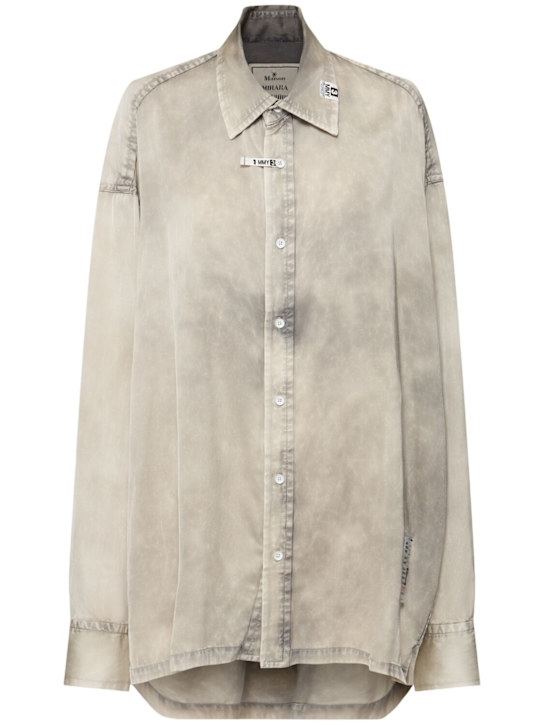 Mihara Yasuhiro: Cotton blend satin shirt - women_0 | Luisa Via Roma