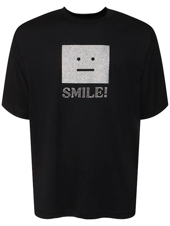 Acne Studios: T-shirt in cotone con logo - men_0 | Luisa Via Roma
