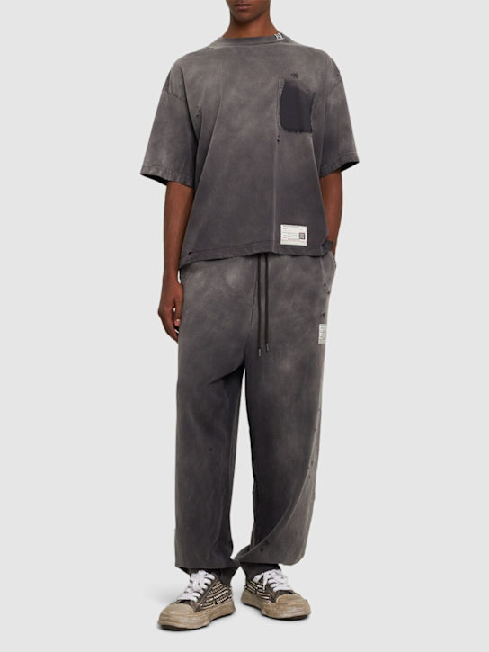 Mihara Yasuhiro: Sun distressed cotton hoodie - men_1 | Luisa Via Roma