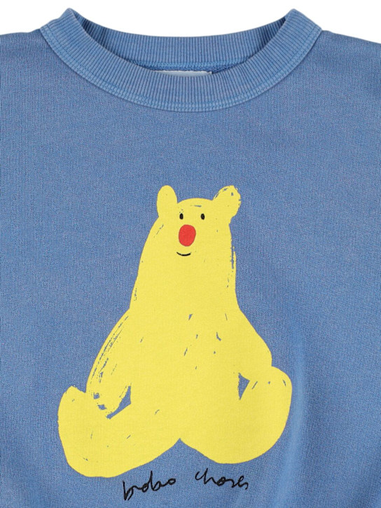 Bobo Choses: Printed cotton sweatshirt - Blue - kids-boys_1 | Luisa Via Roma