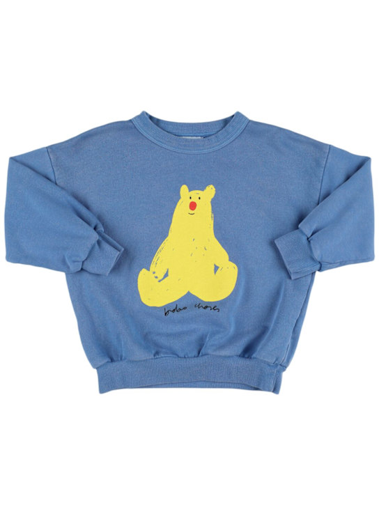 Bobo Choses: Printed cotton sweatshirt - Blue - kids-boys_0 | Luisa Via Roma