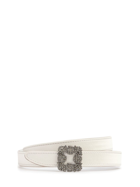 Manolo Blahnik: 20mm Hangisi satin belt - women_0 | Luisa Via Roma
