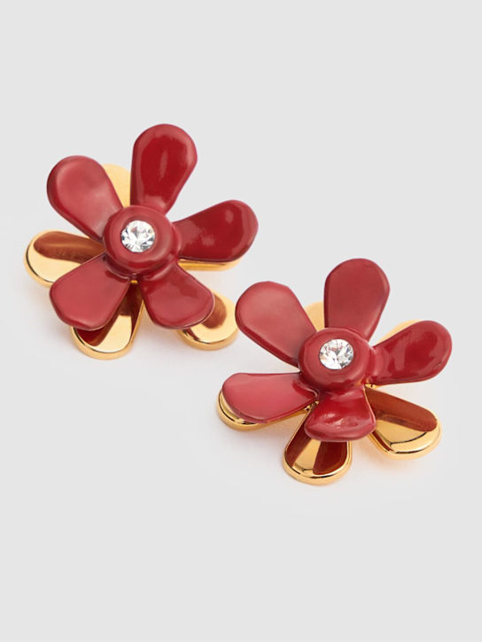 Marni: Flower stud earrings - Red - women_2 | Luisa Via Roma