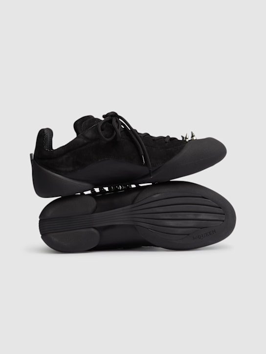 McQueen: Flexion studded leather sneakers - Black - men_3 | Luisa Via Roma