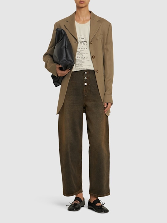 MM6 Maison Margiela: Logo cotton jersey t-shirt - women_1 | Luisa Via Roma