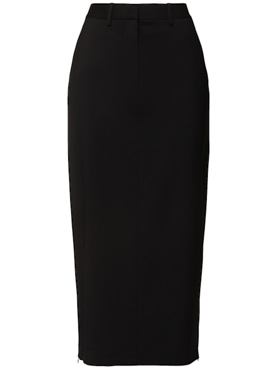 Helmut Lang: Virgin wool long skirt - women_0 | Luisa Via Roma