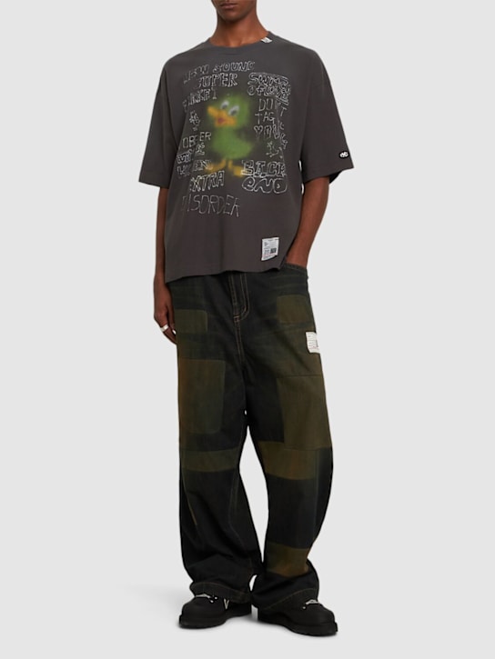 Mihara Yasuhiro: Distressed cotton jersey t-shirt - men_1 | Luisa Via Roma