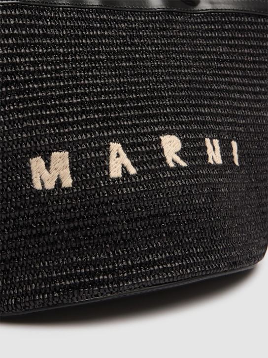 Marni: Small Tropicalia raffia effect bag - Black - women_4 | Luisa Via Roma