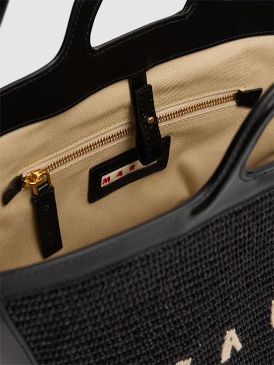 Marni: Small Tropicalia raffia effect bag - Black - women_6 | Luisa Via Roma