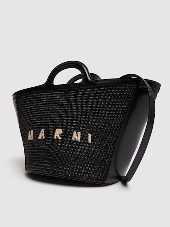 Marni: Small Tropicalia raffia effect bag - Black - women_3 | Luisa Via Roma