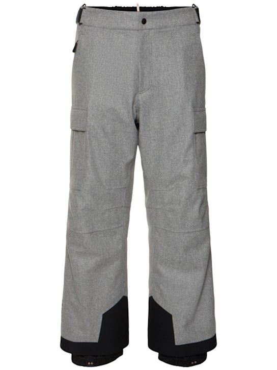 Moncler Grenoble: Tech wool flannel ski pants - men_0 | Luisa Via Roma