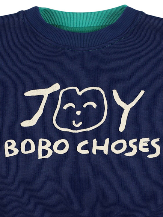 Bobo Choses: コットンスウェットシャツ - ブルー/グリーン - kids-girls_1 | Luisa Via Roma
