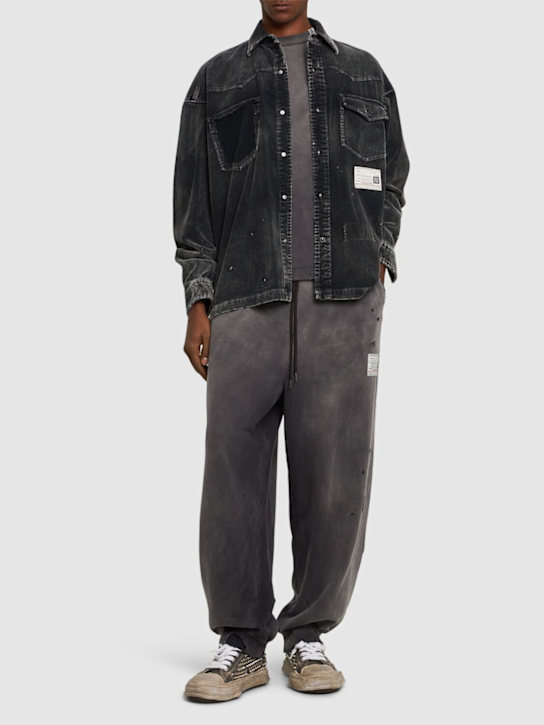 Mihara Yasuhiro: Sun distressed cotton pants - men_1 | Luisa Via Roma