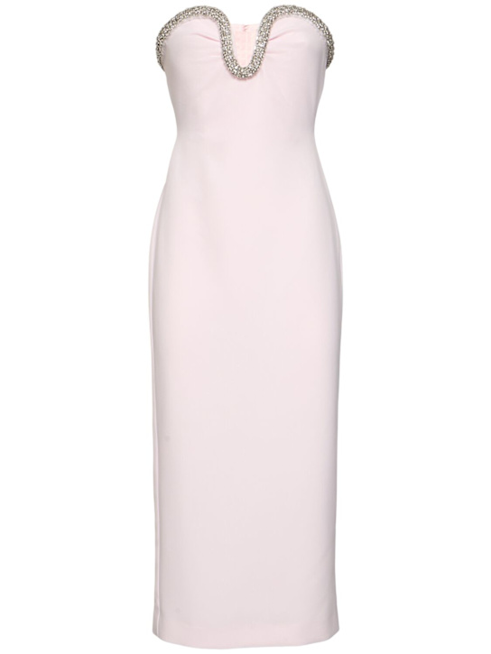 Roland Mouret: Strapless embellished crepe midi dress - Light Pink - women_0 | Luisa Via Roma