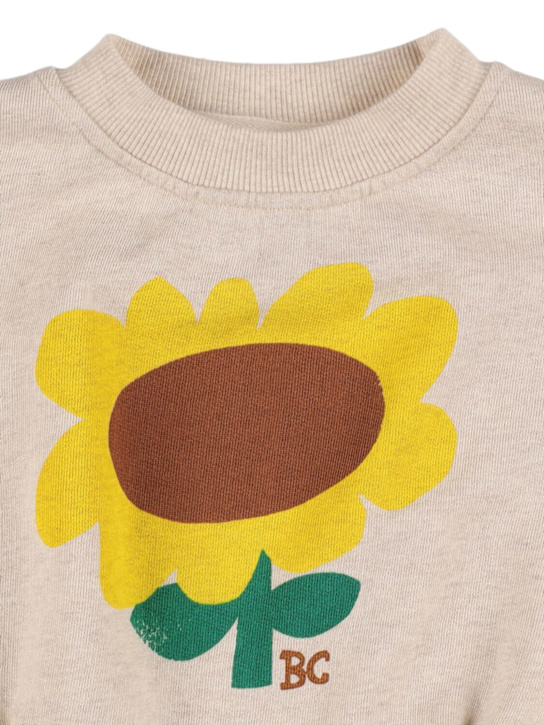 Bobo Choses: Felpa cropped in cotone con stampa - Grigio Chiaro - kids-girls_1 | Luisa Via Roma