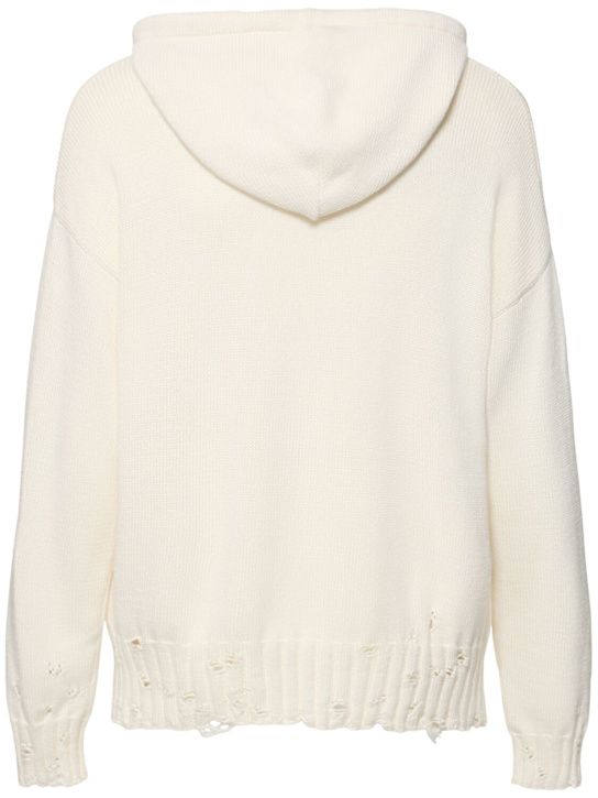 Marni: Hooded knit sweater - Lily White - men_4 | Luisa Via Roma