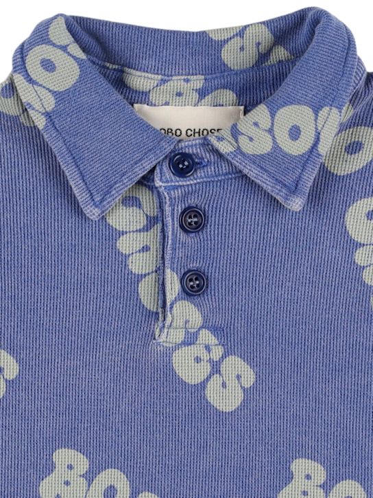 Bobo Choses: コットンジャージーポロシャツ - ライトブルー - kids-boys_1 | Luisa Via Roma