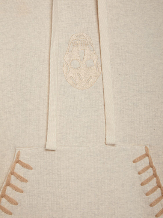 McQueen: Skull cotton hoodie - Pale Marl - men_4 | Luisa Via Roma