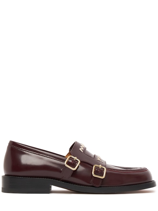 Marni: 20mm Leather loafers - Burgundy - women_0 | Luisa Via Roma