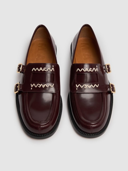 Marni: 20mm Leather loafers - Burgundy - women_2 | Luisa Via Roma