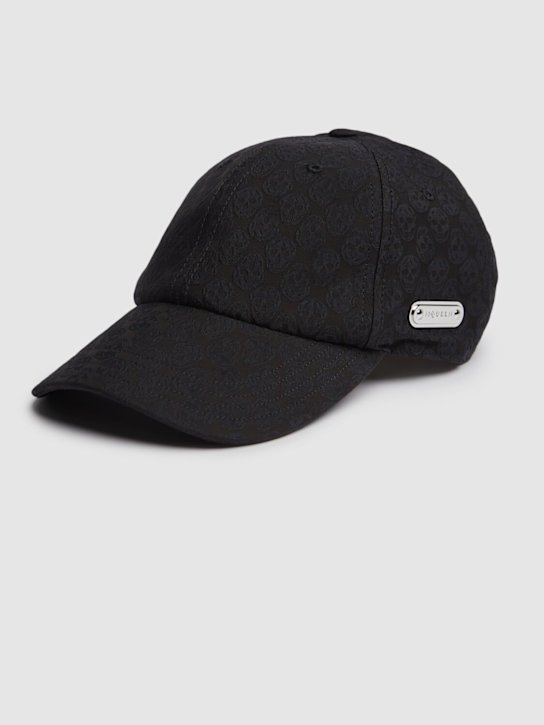 McQueen: Skull viscose blend baseball cap - Black - men_2 | Luisa Via Roma