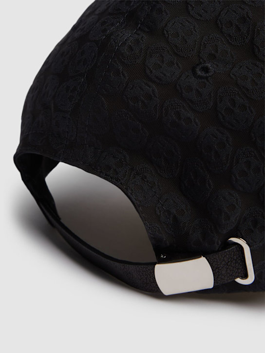 McQueen: Skull viscose blend baseball cap - Black - men_3 | Luisa Via Roma