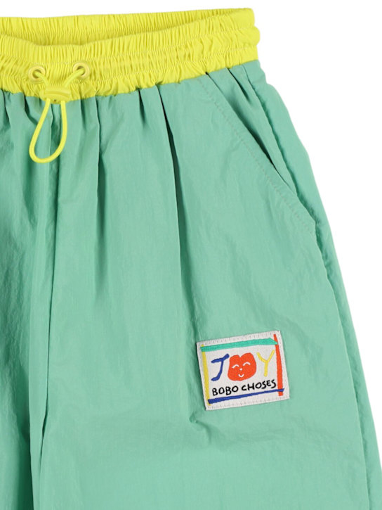 Bobo Choses: Nylon pants - Teal Green - kids-boys_1 | Luisa Via Roma