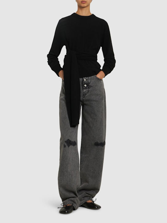 MM6 Maison Margiela: Wool blend crewneck sweater - women_1 | Luisa Via Roma