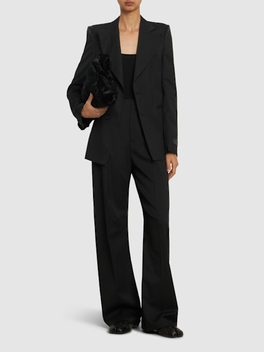 MM6 Maison Margiela: ビスコースブレンドテーラリングブレザー - women_1 | Luisa Via Roma